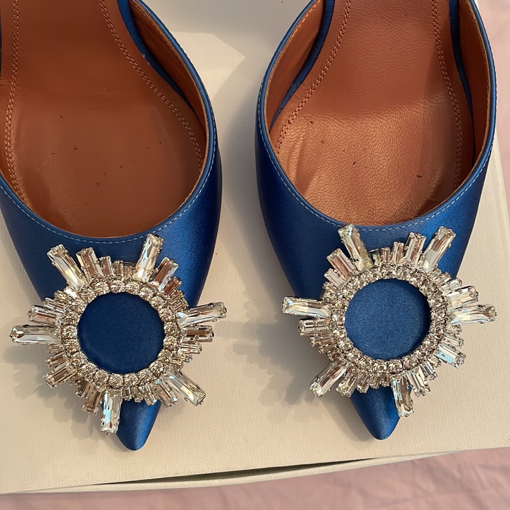 Amina Muadi  satin royal blue  sling back heels very hard to find!!!! - Picture 2 of 5